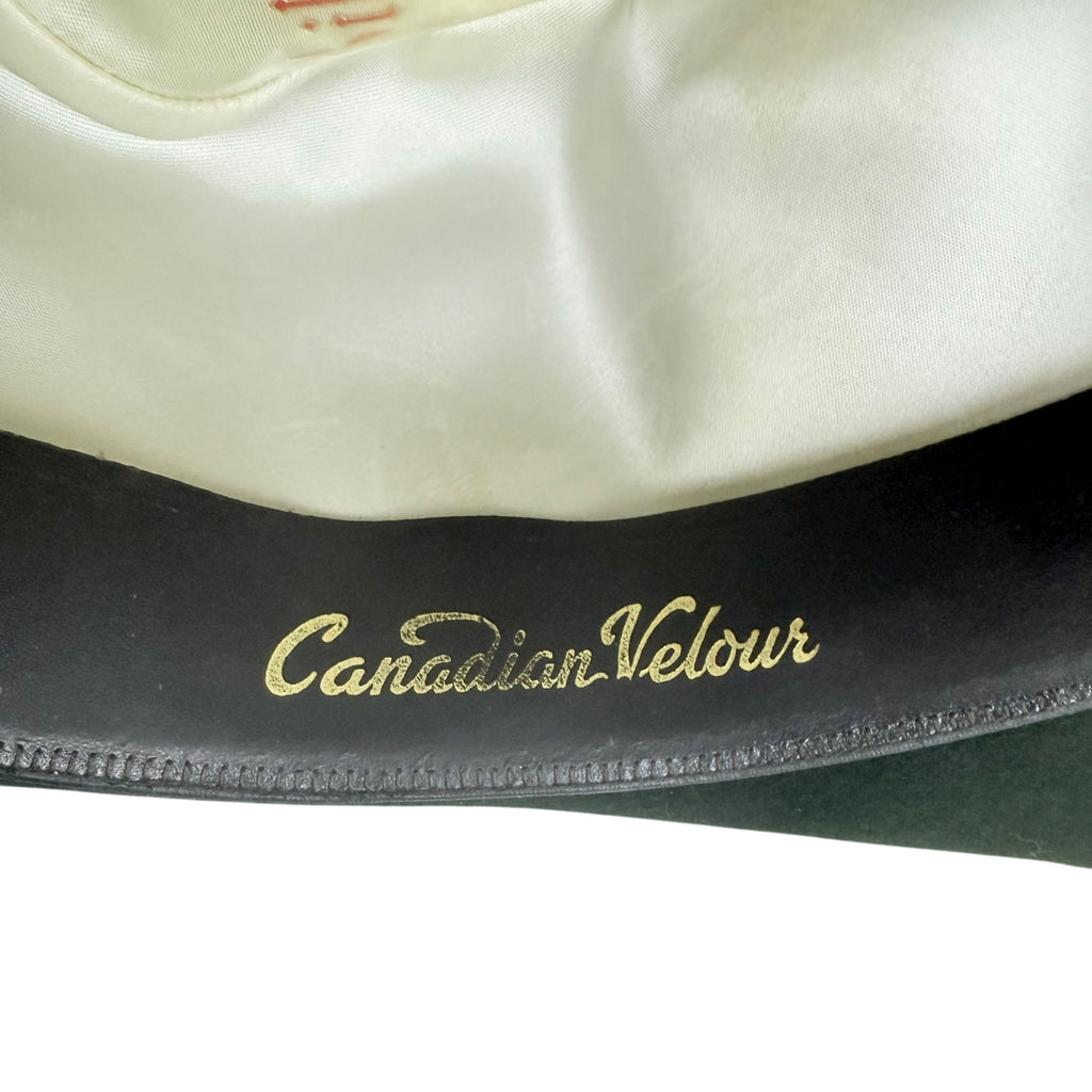 Vintage Biltmore Fedora Golden Pheasant Green Velour 7 1/8