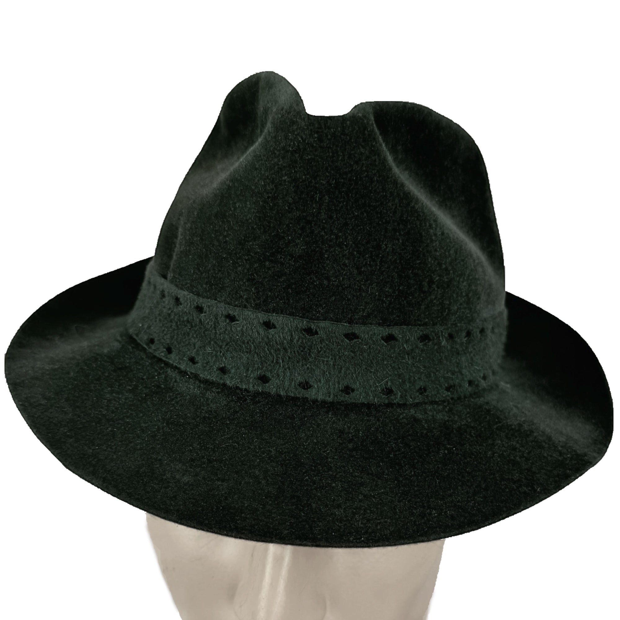 Vintage Biltmore Fedora Golden Pheasant Green Velour 7 1/8