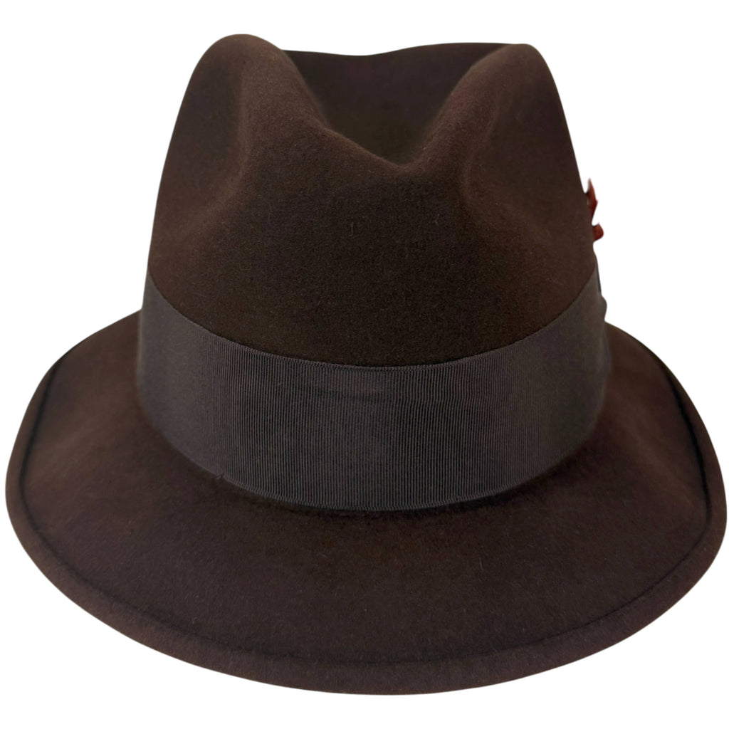 Vintage Biltmore brown fedora size 7 front view unposed