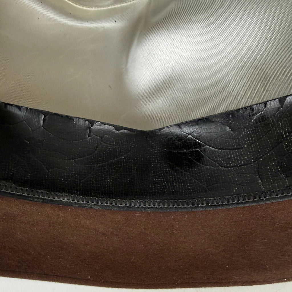 Biltmore fedora leather sweatband condition close up