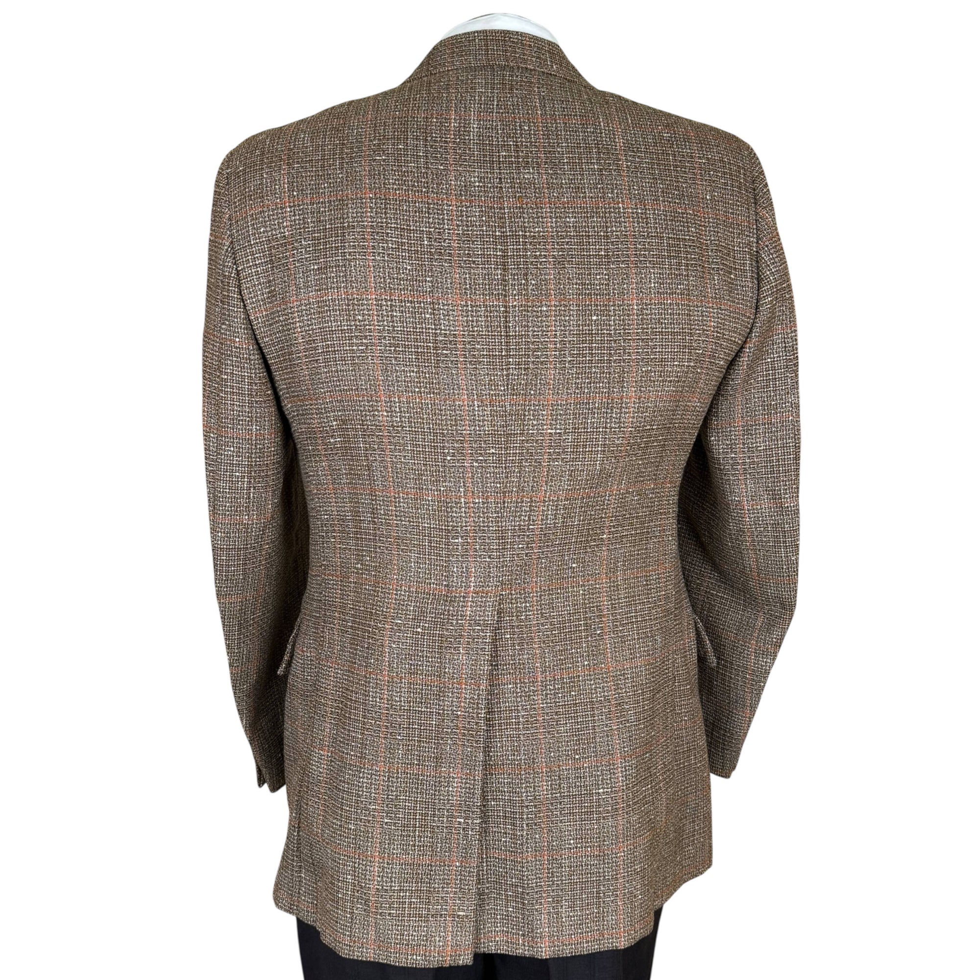 Vintage 1970s Sport Jacket Brown Plaid Wool Eaton Birkdale De Luxe Size 40 Short