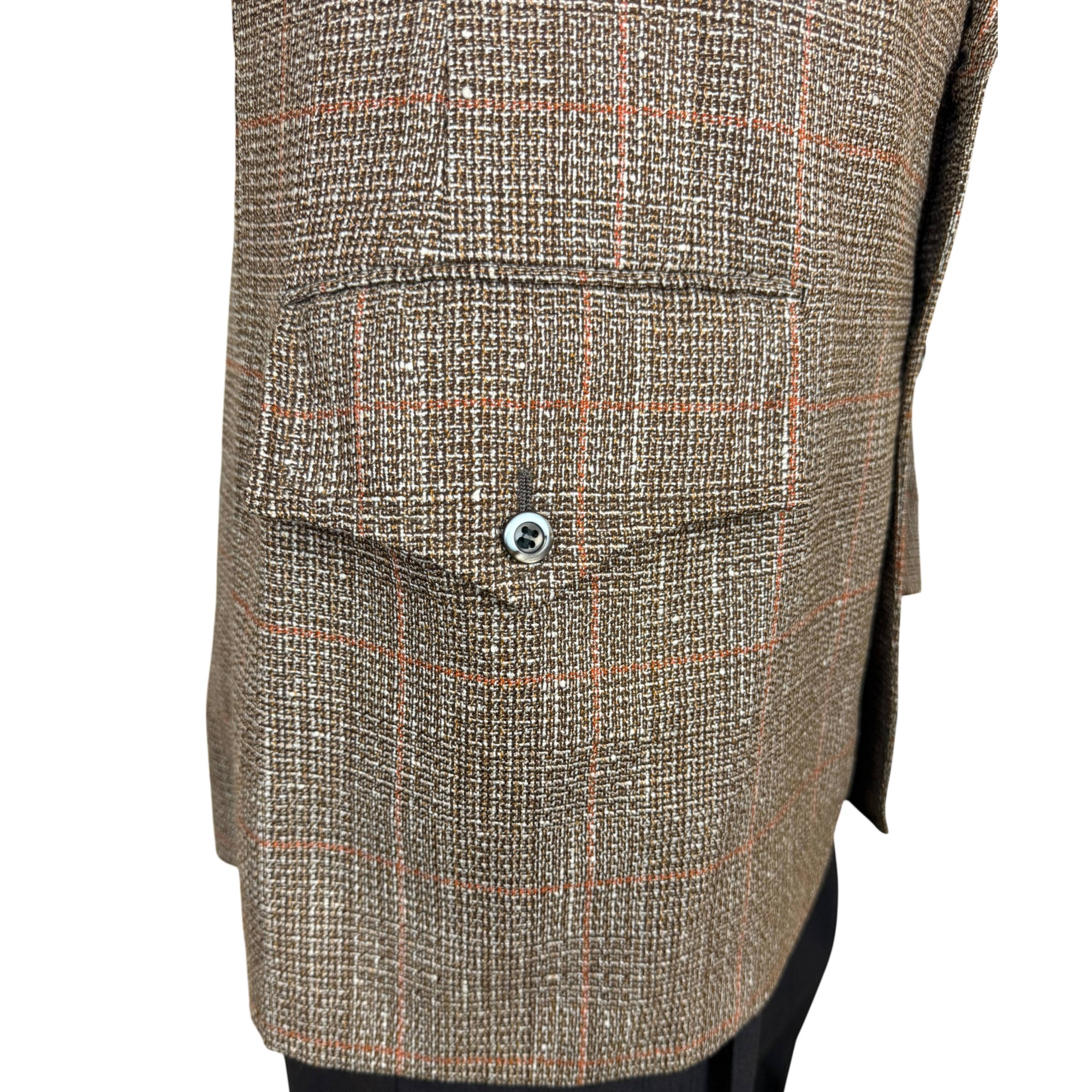 Vintage 1970s Sport Jacket Brown Plaid Wool Eaton Birkdale De Luxe Size 40 Short