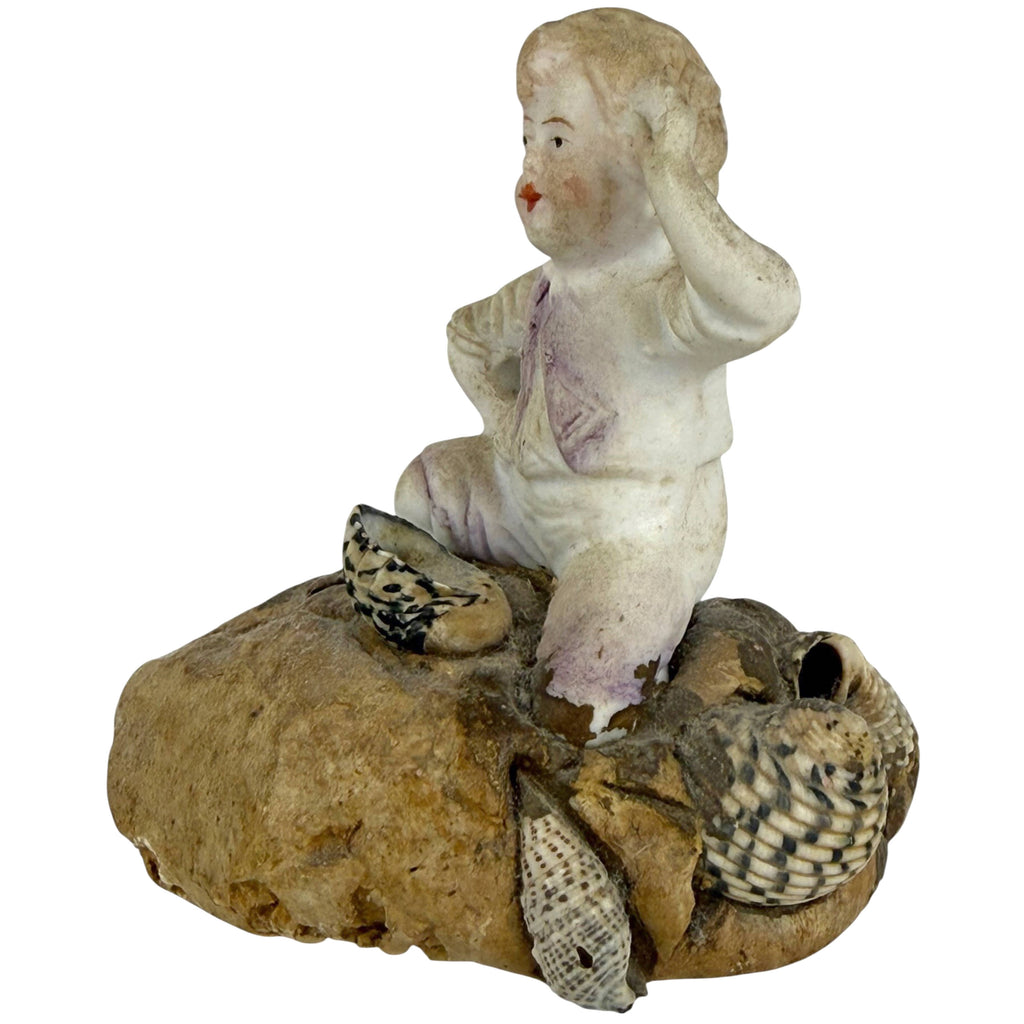 antique seaside souvenir shell figurine
