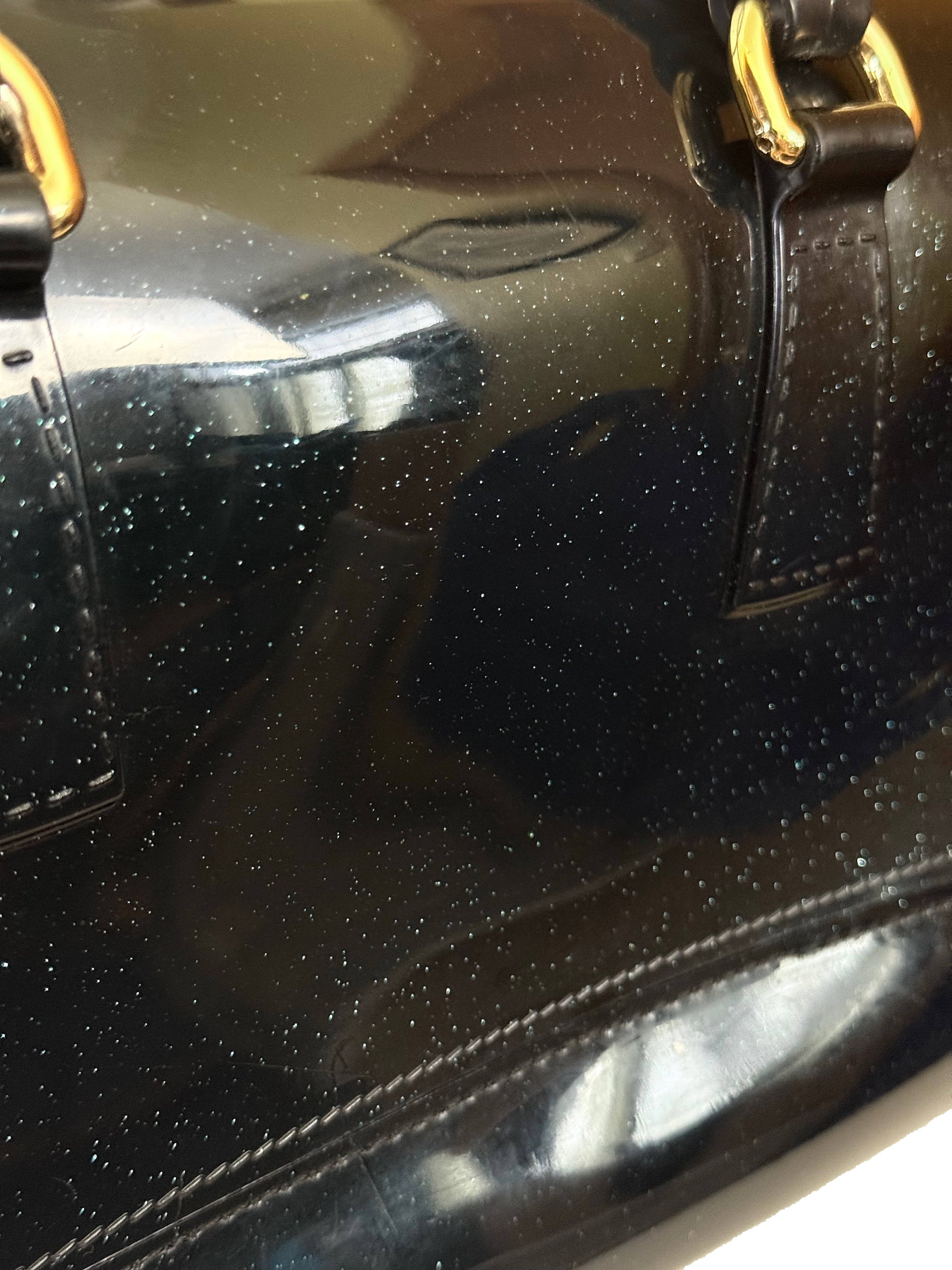 Vintage 1960s Glitter Vinyl Handbag Doctor’s Bag Style – Structured Bowler Bag