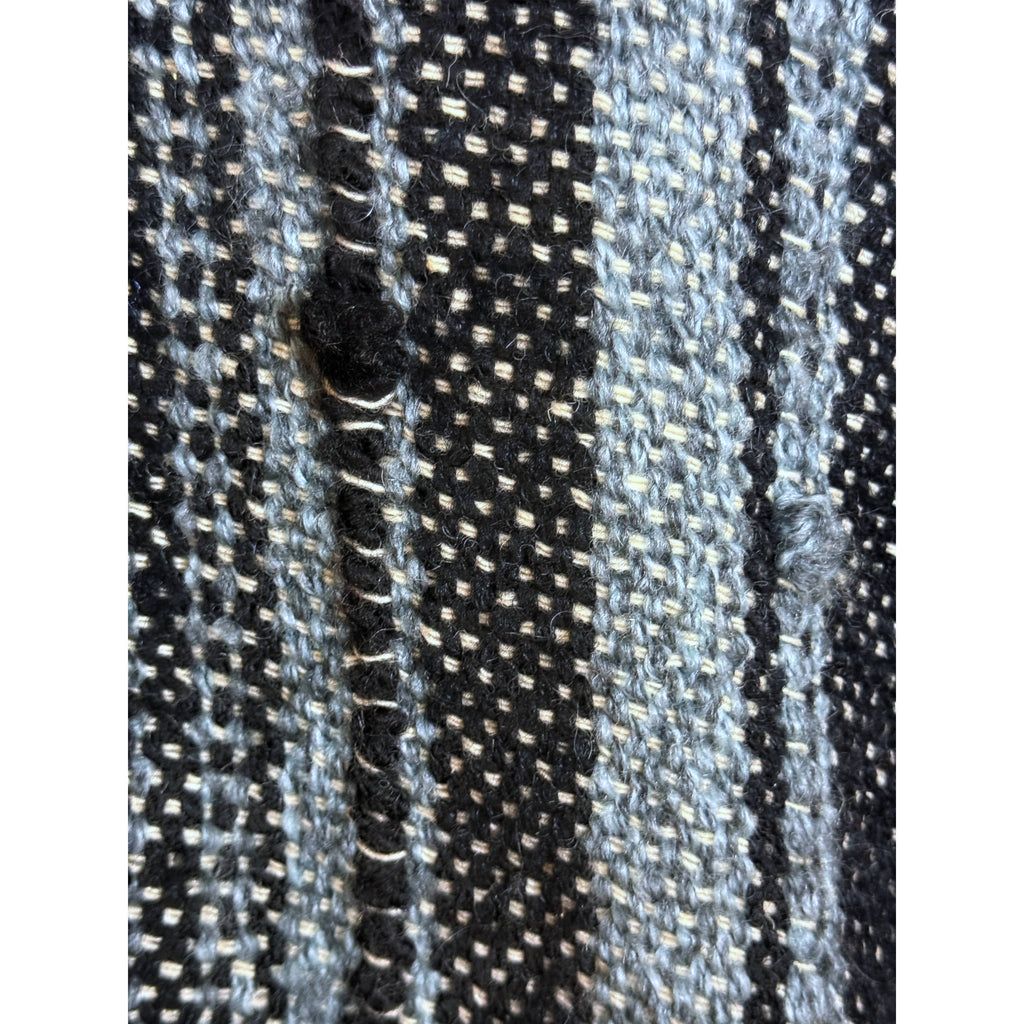 Vintage 1970s Poncho Hand Loomed Wool Cape Quebec Artisan M L