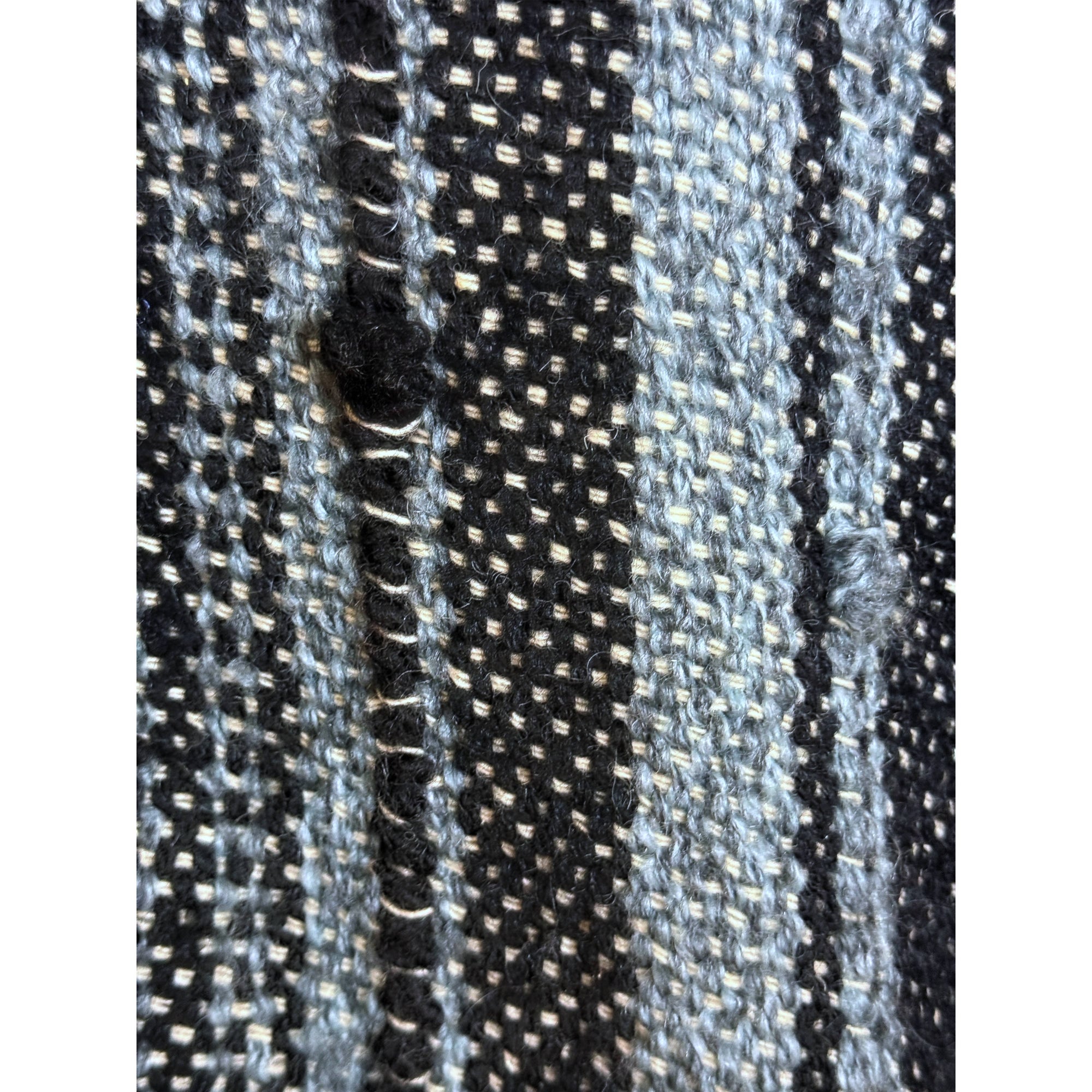 Vintage 1970s Poncho Hand Loomed Wool Cape Quebec Artisan M L