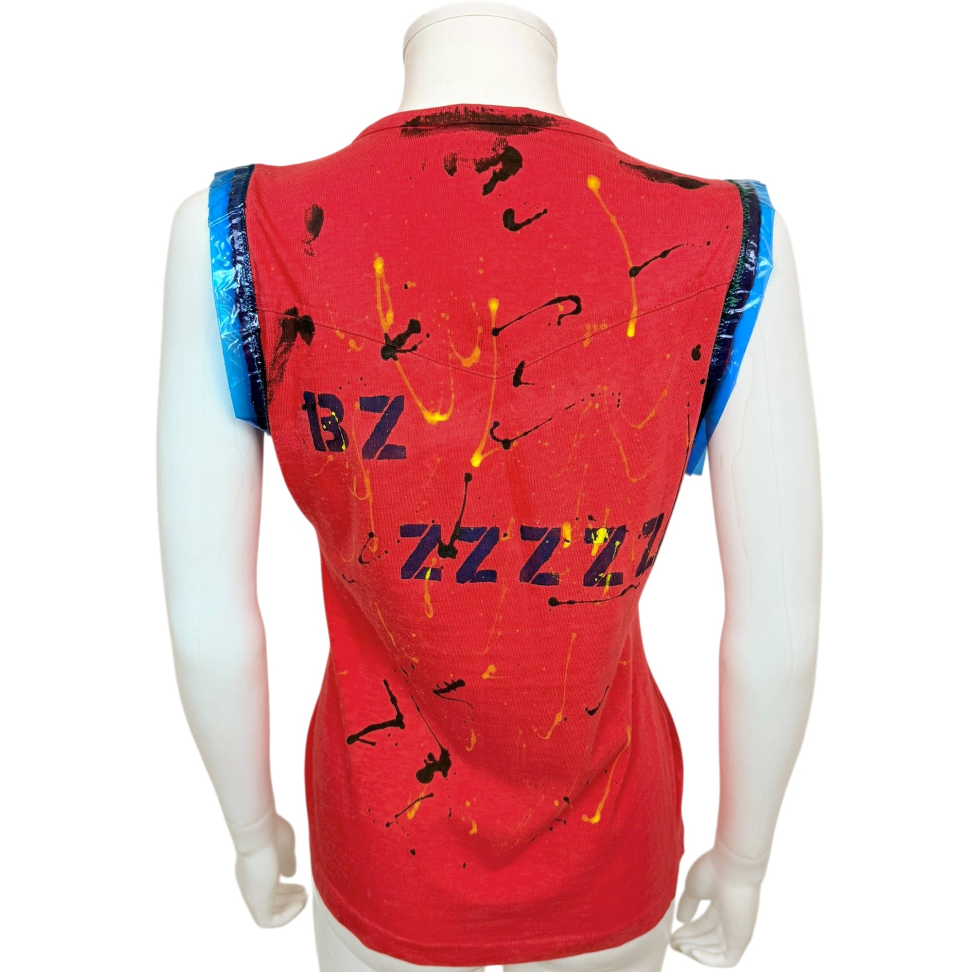 Original Vintage Punk T Shirt w Zippers Blue Petrol London c 1976