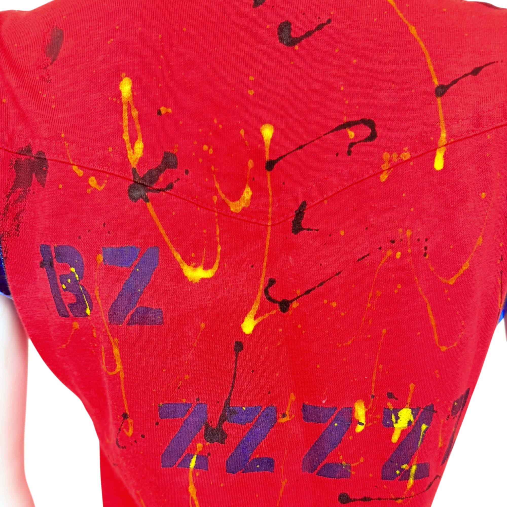 Original Vintage Punk T Shirt w Zippers Blue Petrol London c 1976