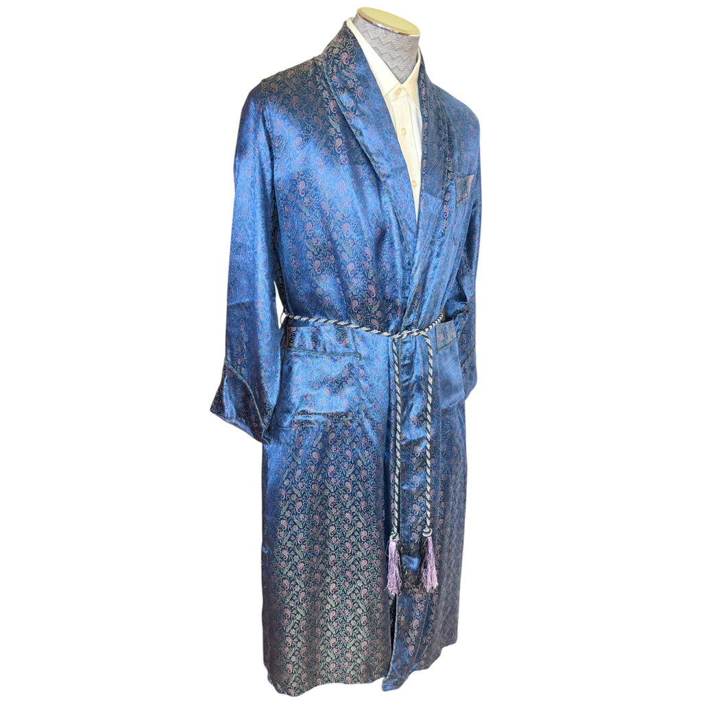 Vintage 1950s Brocade Dressing Gown Paisley Pattern Size M