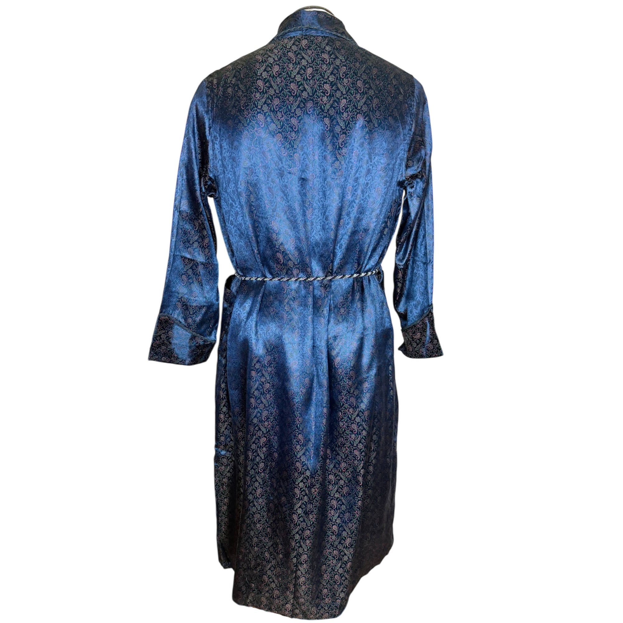 Vintage 1950s Brocade Dressing Gown Paisley Pattern Size M
