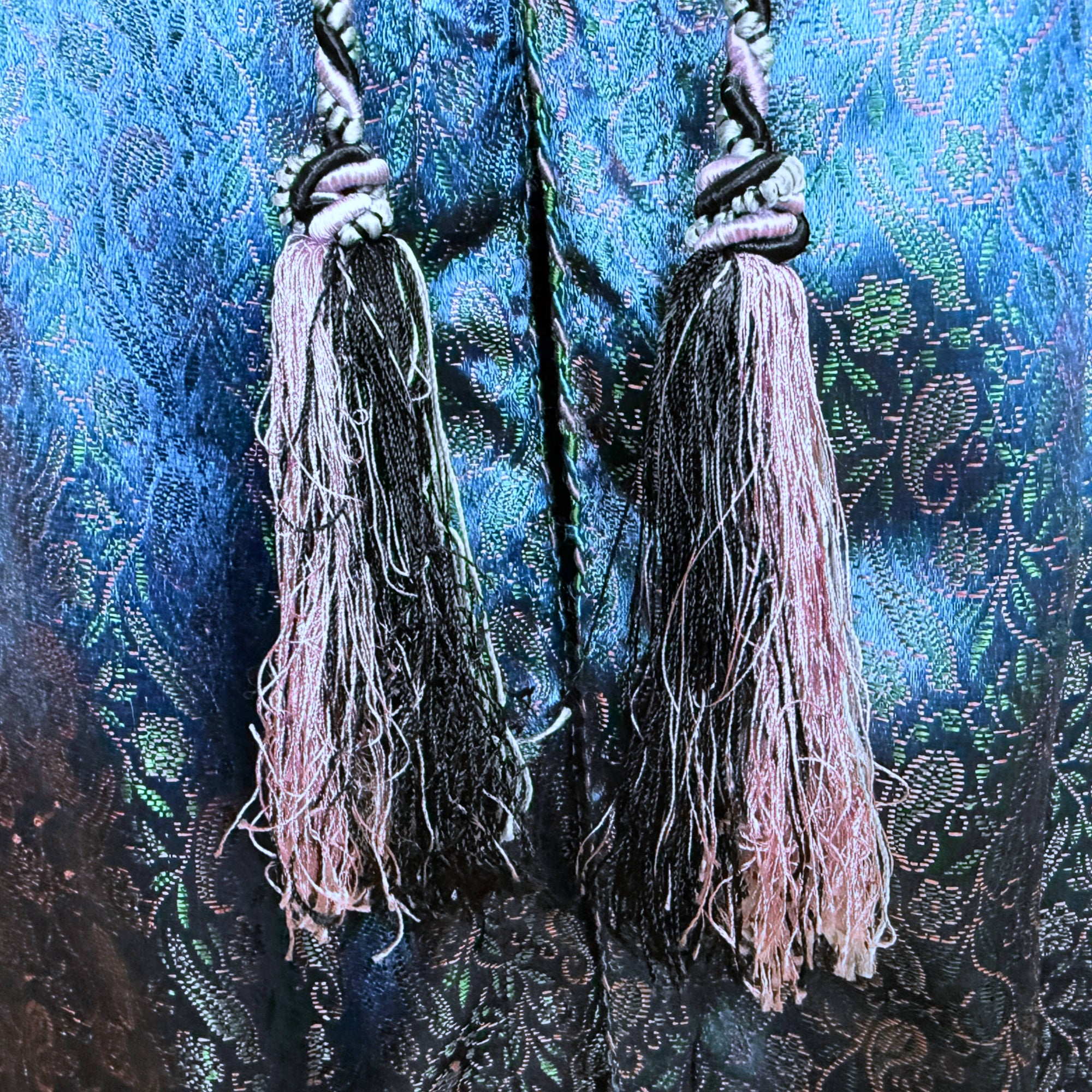 Vintage 1950s Brocade Dressing Gown Paisley Pattern Size M