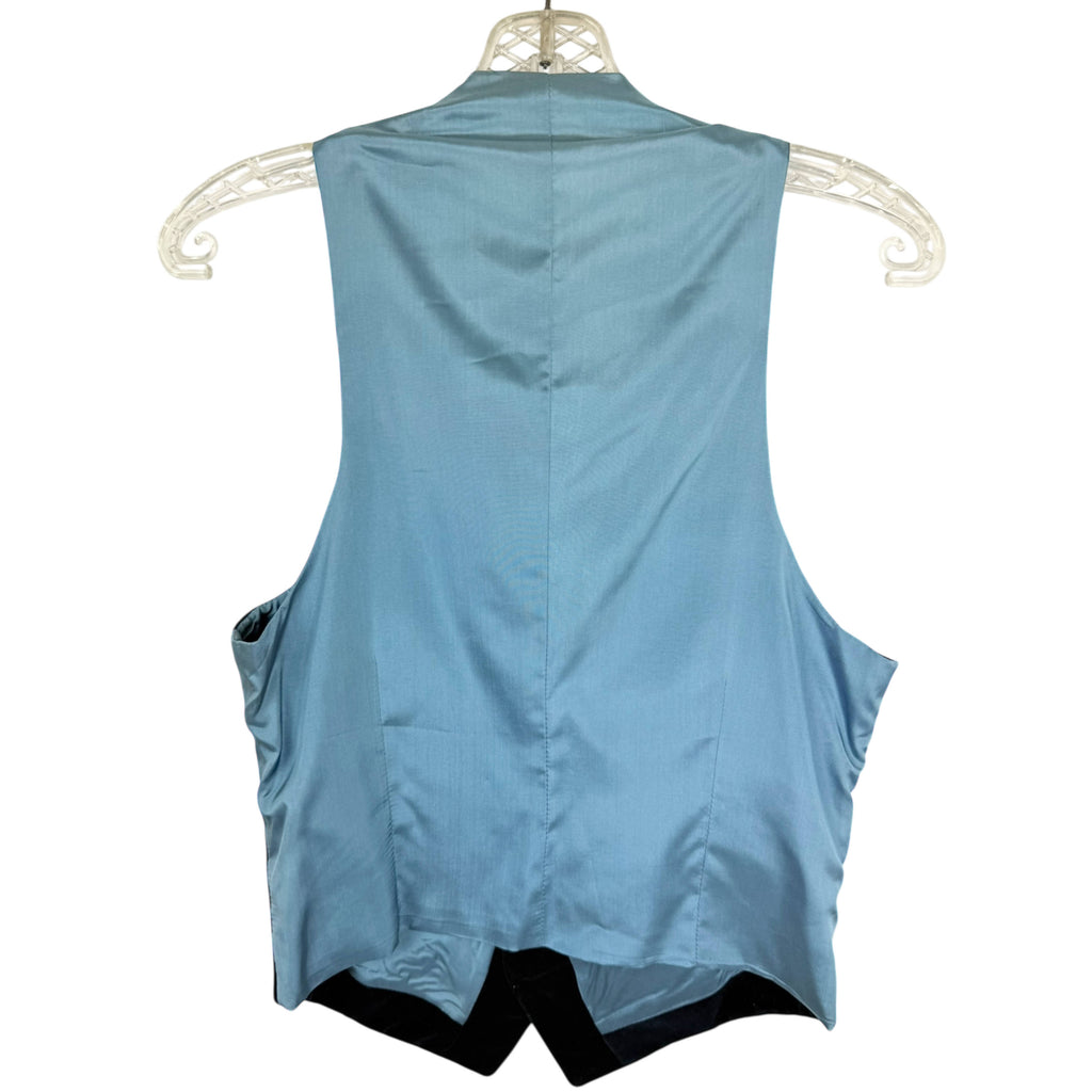 Vintage 1960s 70s Blue Velvet Vest Size XS Small