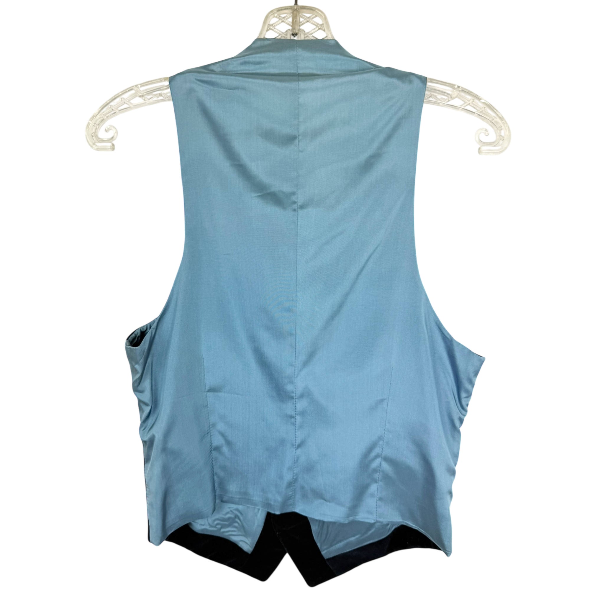 Vintage 1960s 70s Blue Velvet Vest Size XS Small