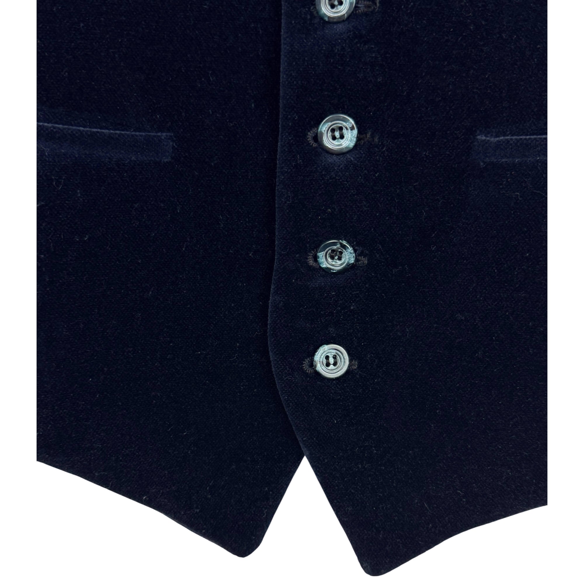 Vintage 1960s 70s Blue Velvet Vest Size XS Small