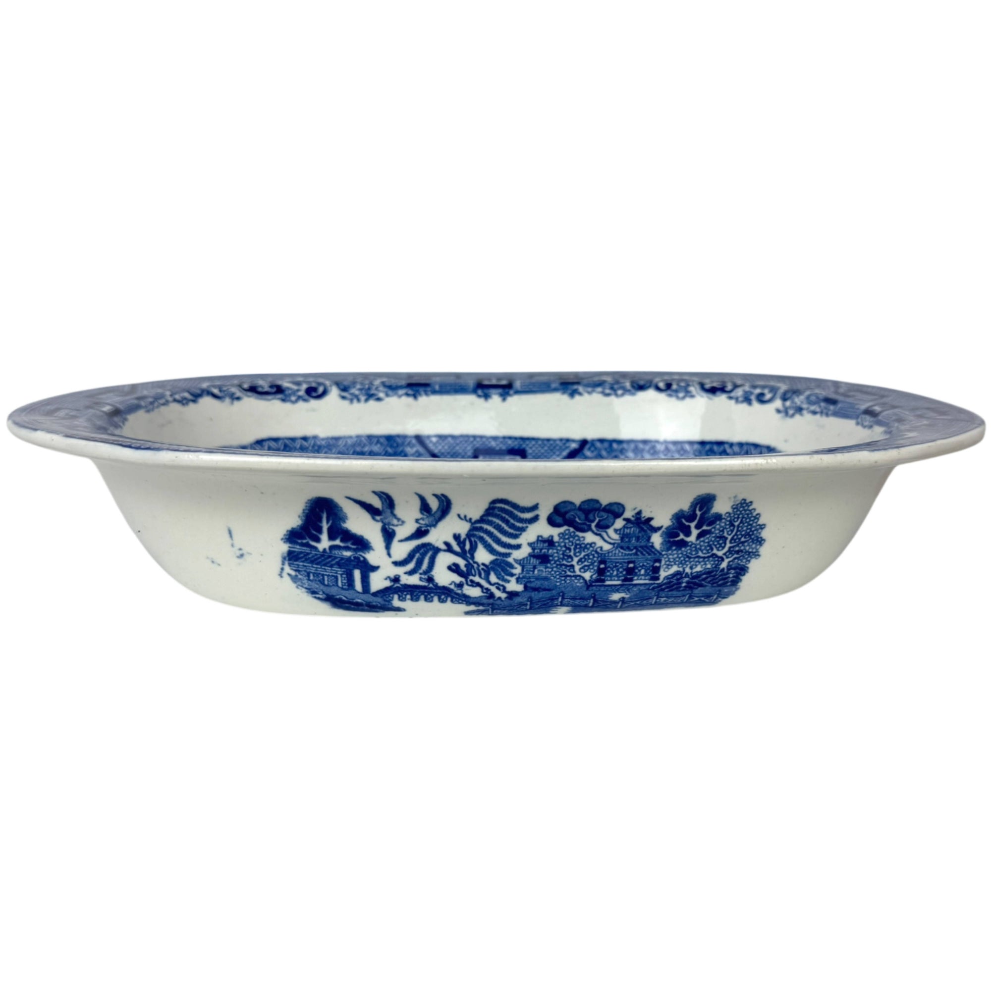 1890s Antique Blue Willow Serving Bowl John Meir & Son