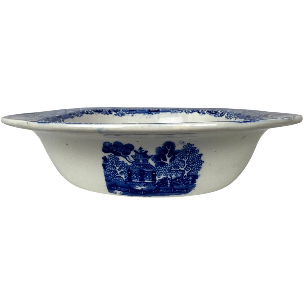 1890s Antique Blue Willow Serving Bowl John Meir & Son