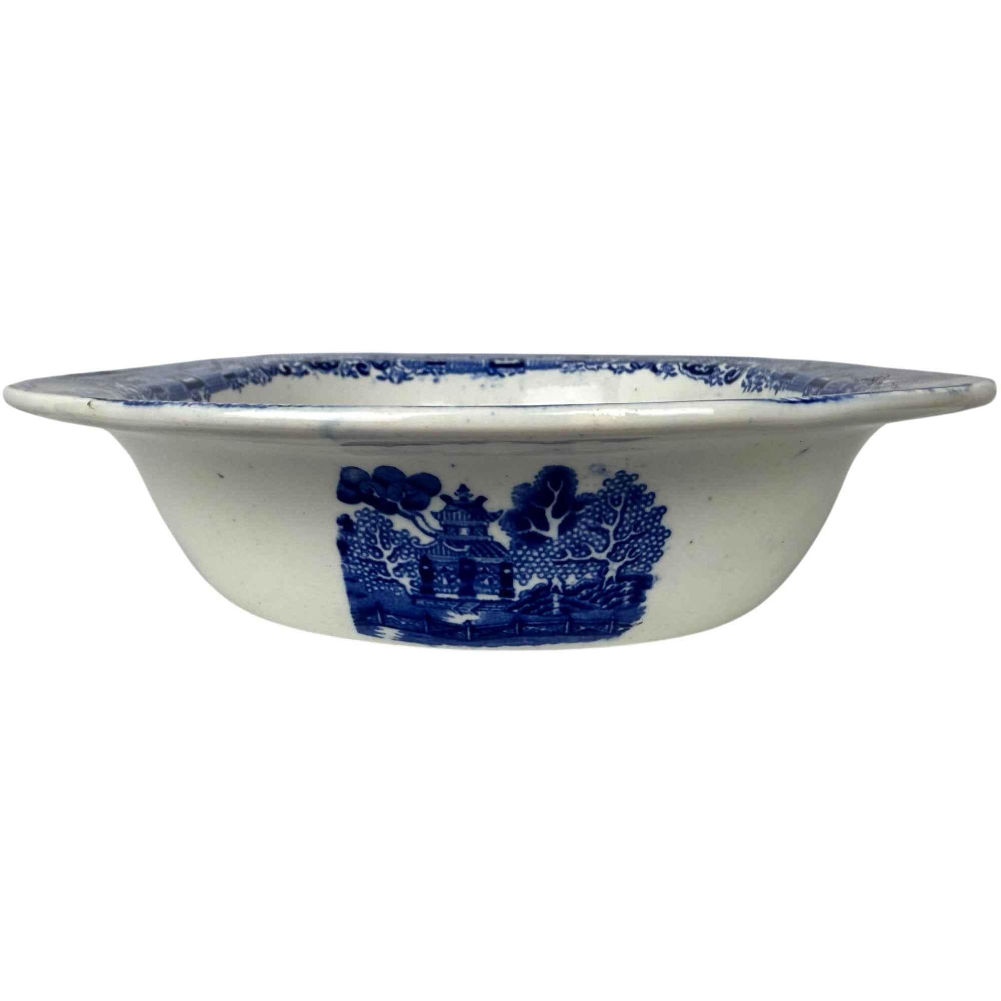1890s Antique Blue Willow Serving Bowl John Meir & Son