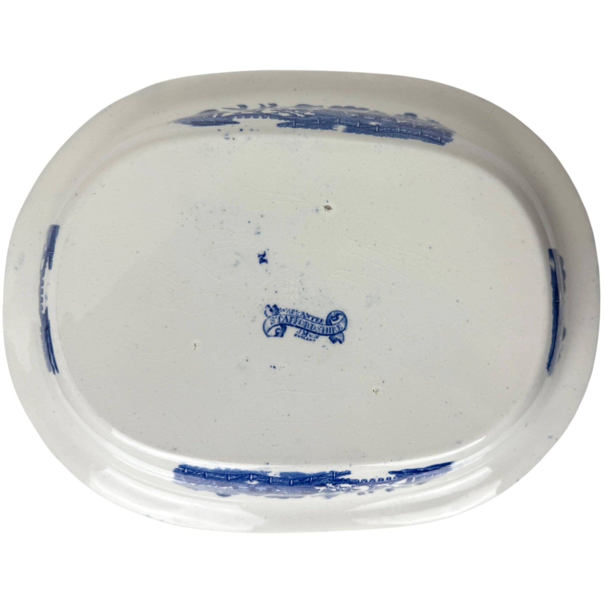 1890s Antique Blue Willow Serving Bowl John Meir & Son