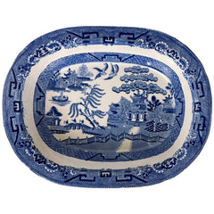 1890s Antique Blue Willow Serving Bowl John Meir & Son