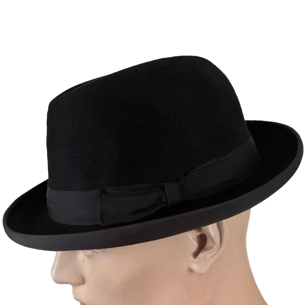 1950s Bobby Lee Imperial Homburg black fur felt hat