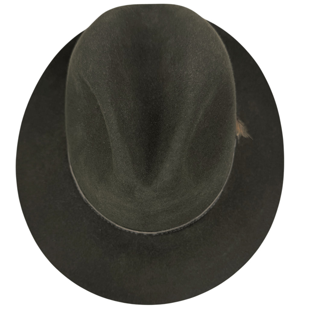 Vintage 1970s Green Fedora Hat Fur Felt Bobby Lee Size M