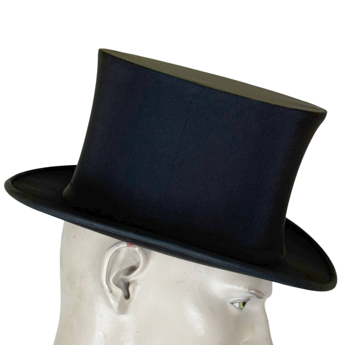 Vintage Borsalino opera top hat black silk grosgrain