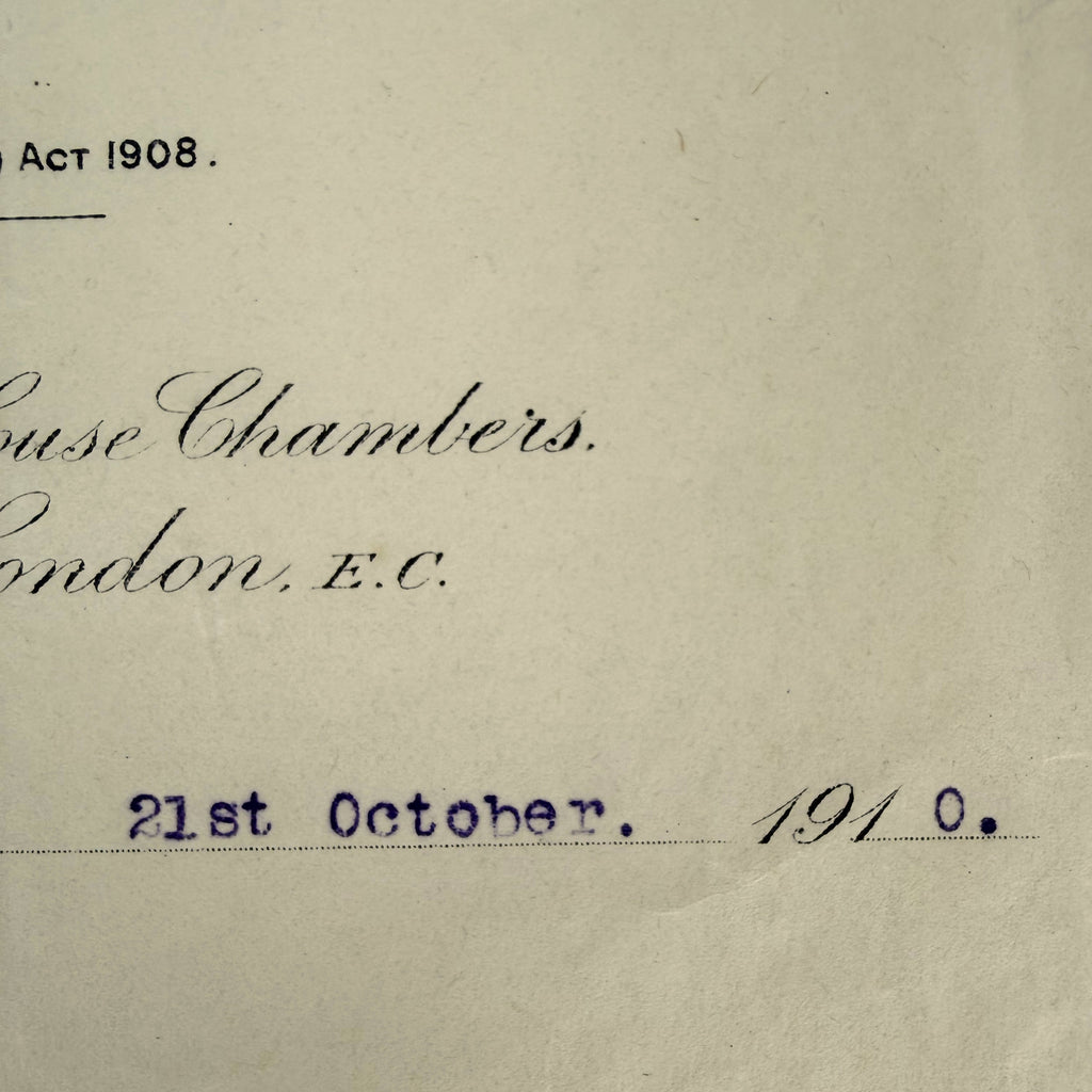 Early British cinema company letterhead dated October 21 1910