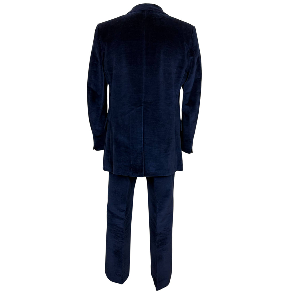 1970s blue velvet suit men back view