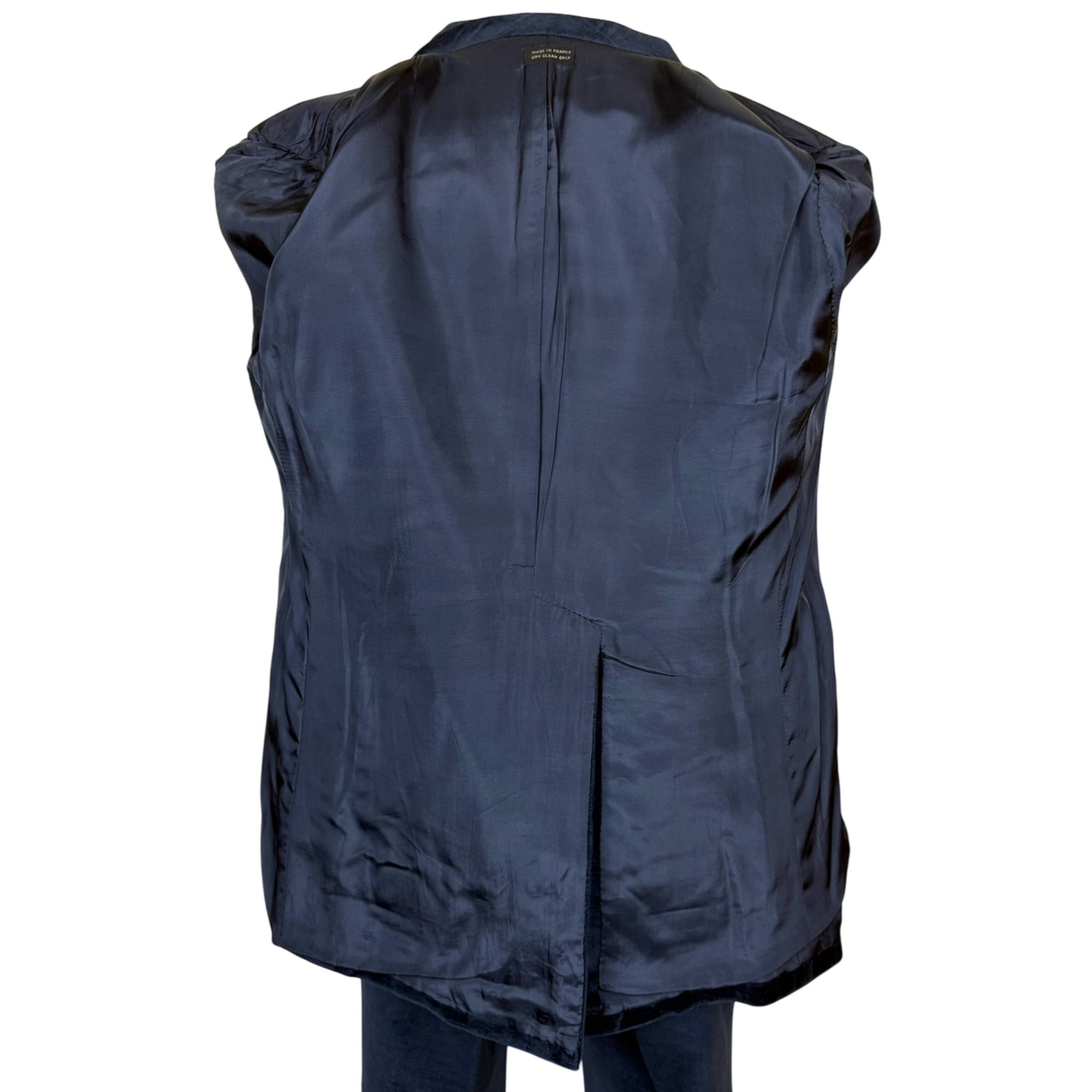 vintage blue velvet suit interior lining condition