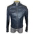 1960s Vintage Cafe Racer Jacket Blue Leather Brimaco Size S