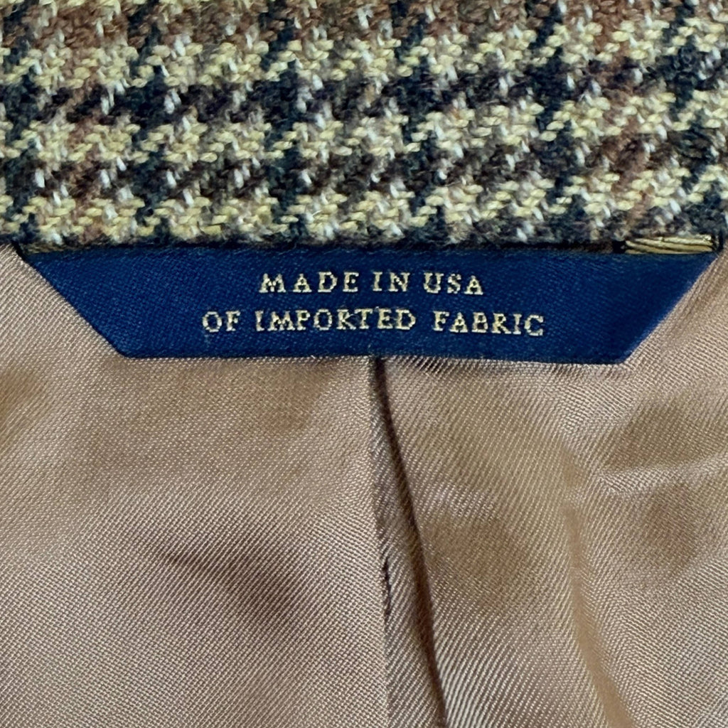 Vintage Brooks Brothers Sport Coat Wool Cashmere USA Size 43