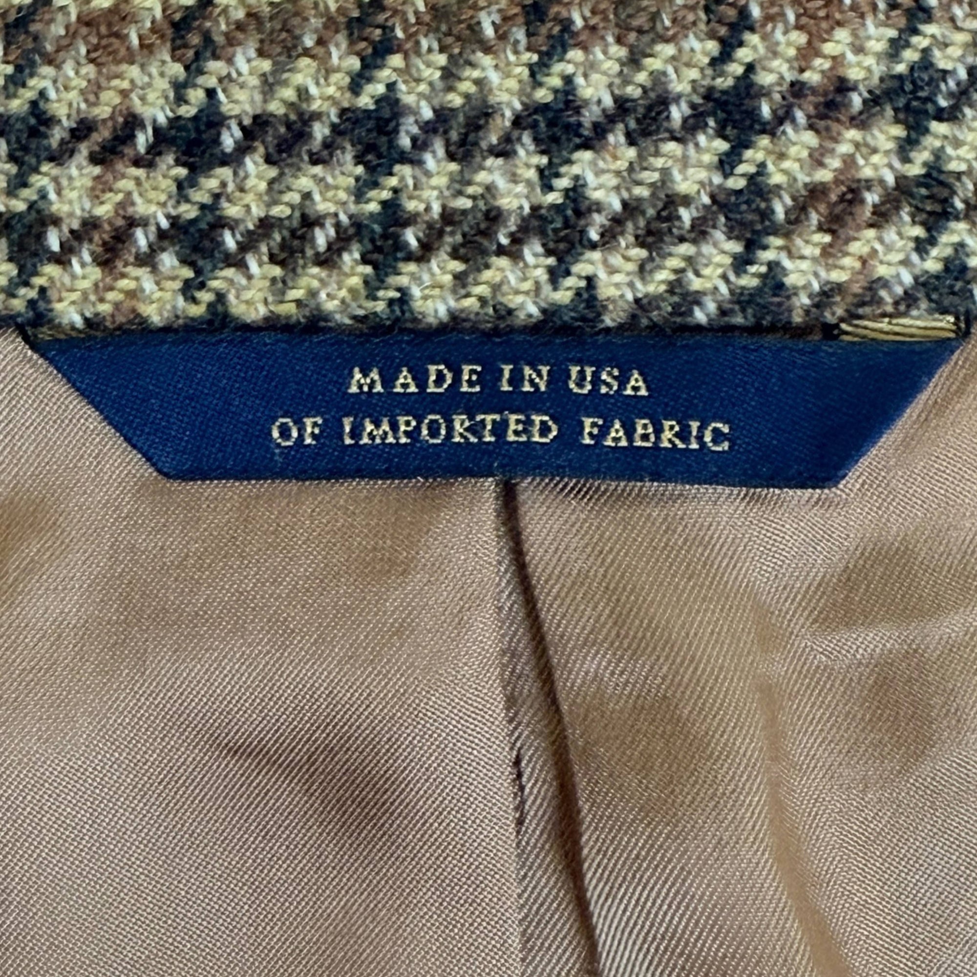 Vintage Brooks Brothers Sport Coat Wool Cashmere USA Size 43