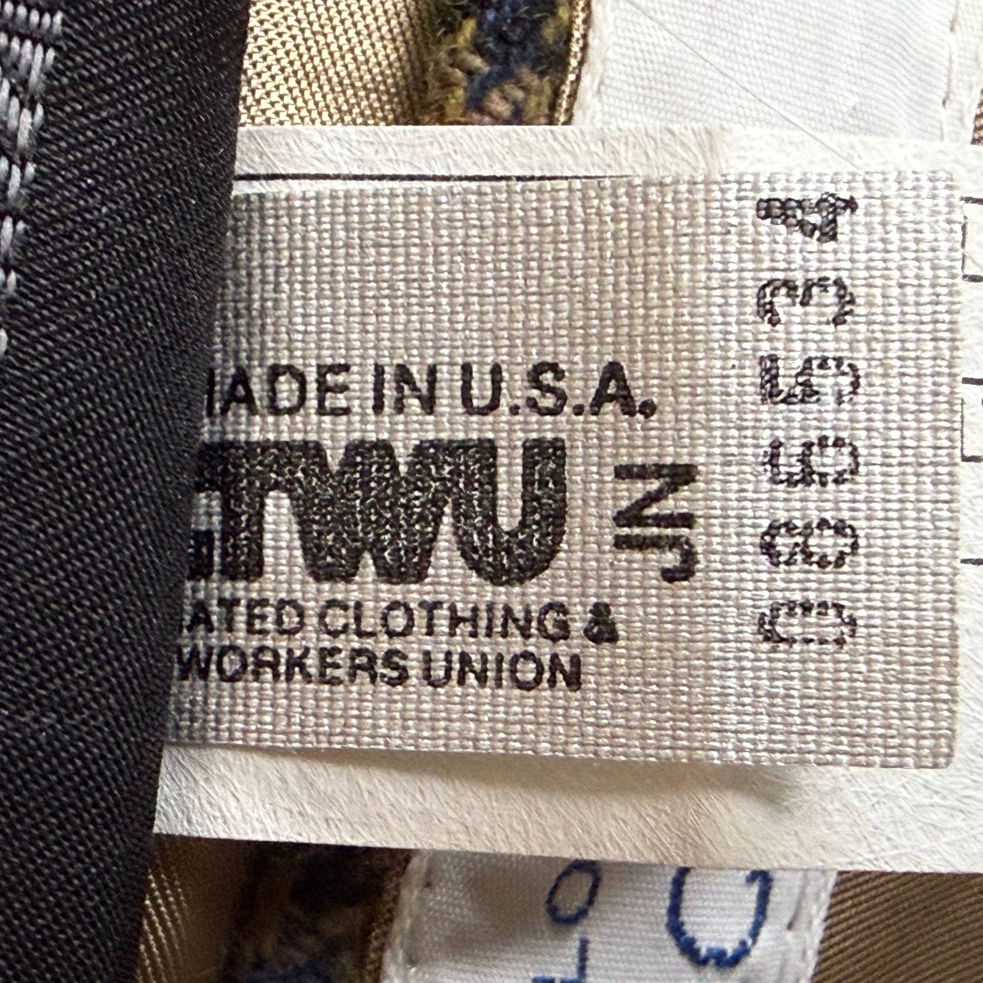 ACTWU Made in USA label on vintage Burberrys cashmere jacket