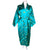 Vintage Silk Kimono Dressing Gown w Gold Butterflies Size L