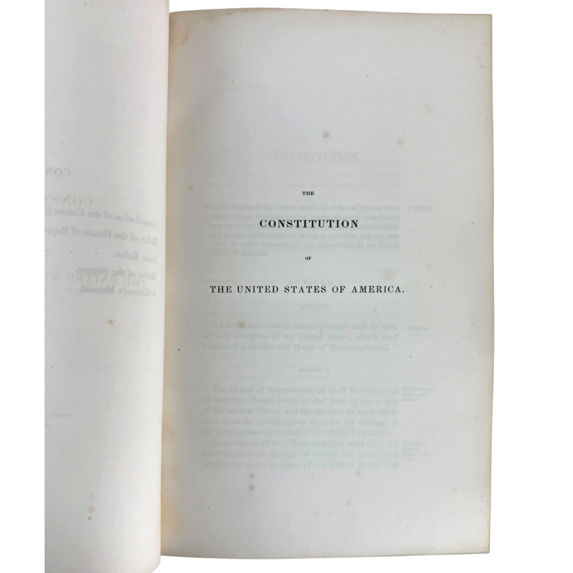 the constitution title page congressional rules book
