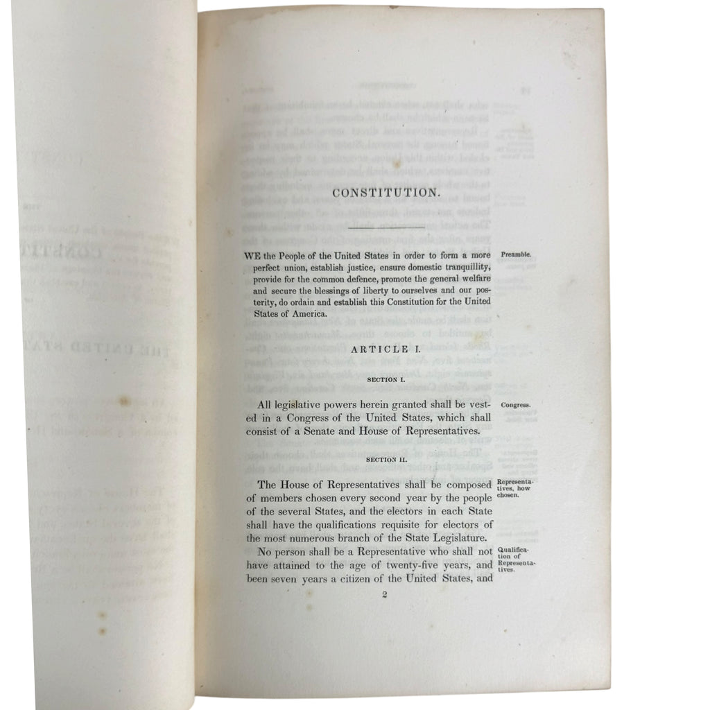 constitution of the united states 1837 congress rule book