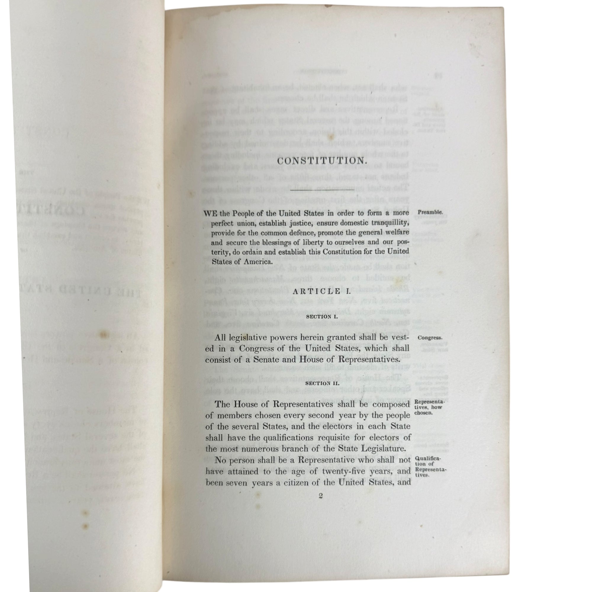 constitution of the united states 1837 congress rule book