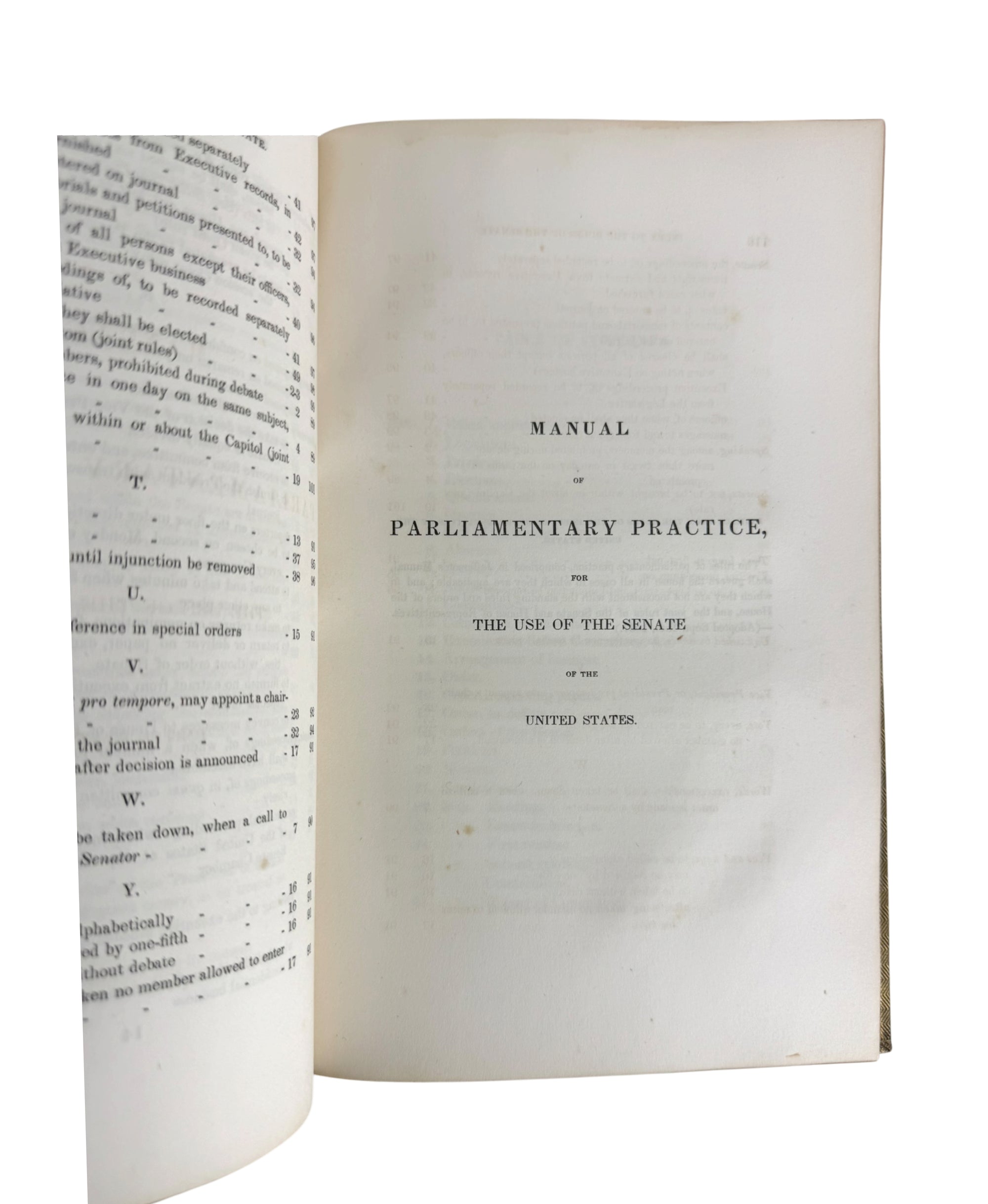 us senate parliamentary practice 1837 rules book
