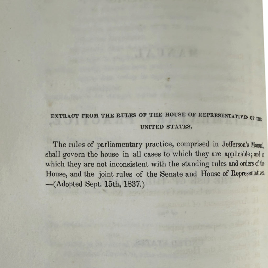 extract from the rules of the house of representatives 1837