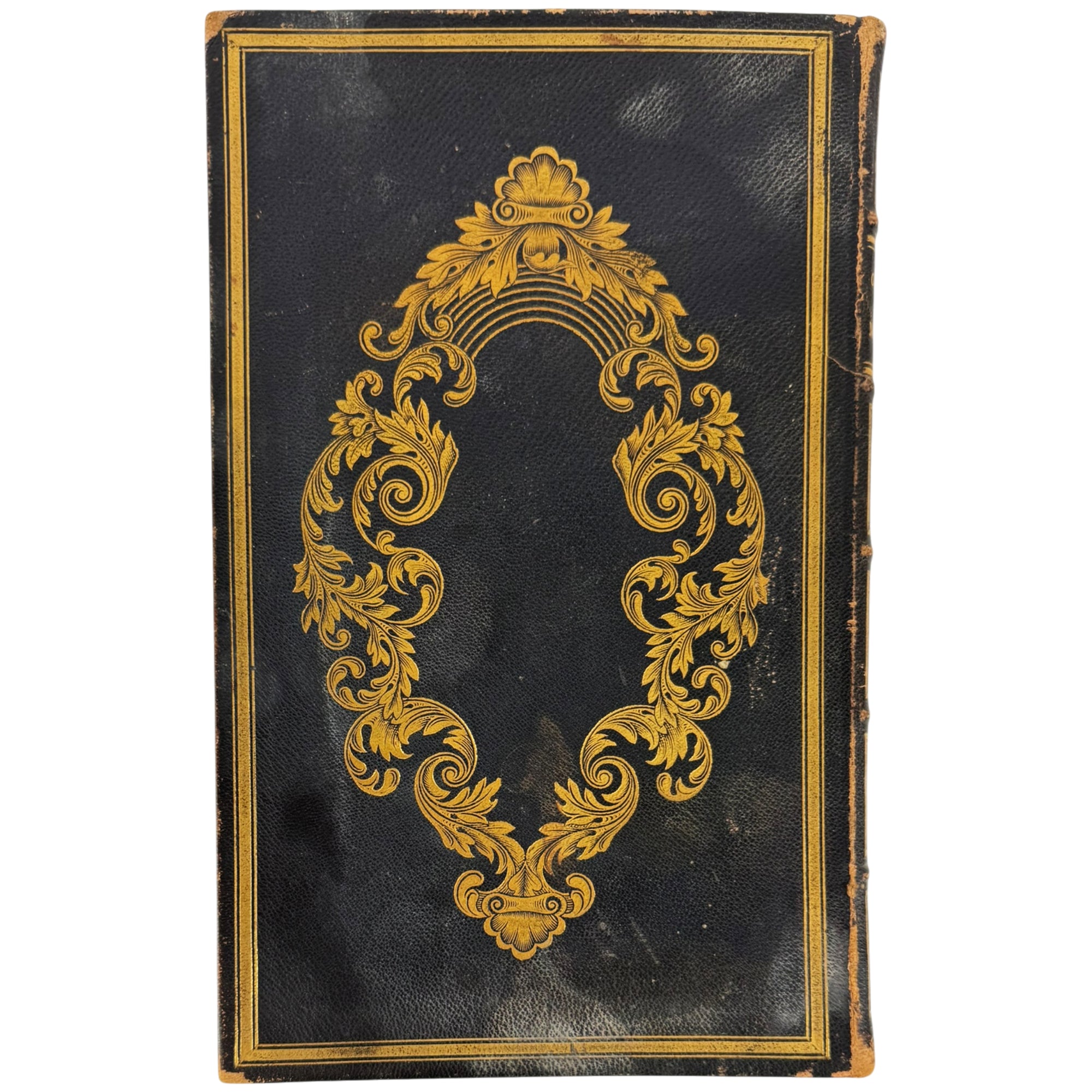 back cover to Gilt-stamped Cambreleng  1837 house rules book