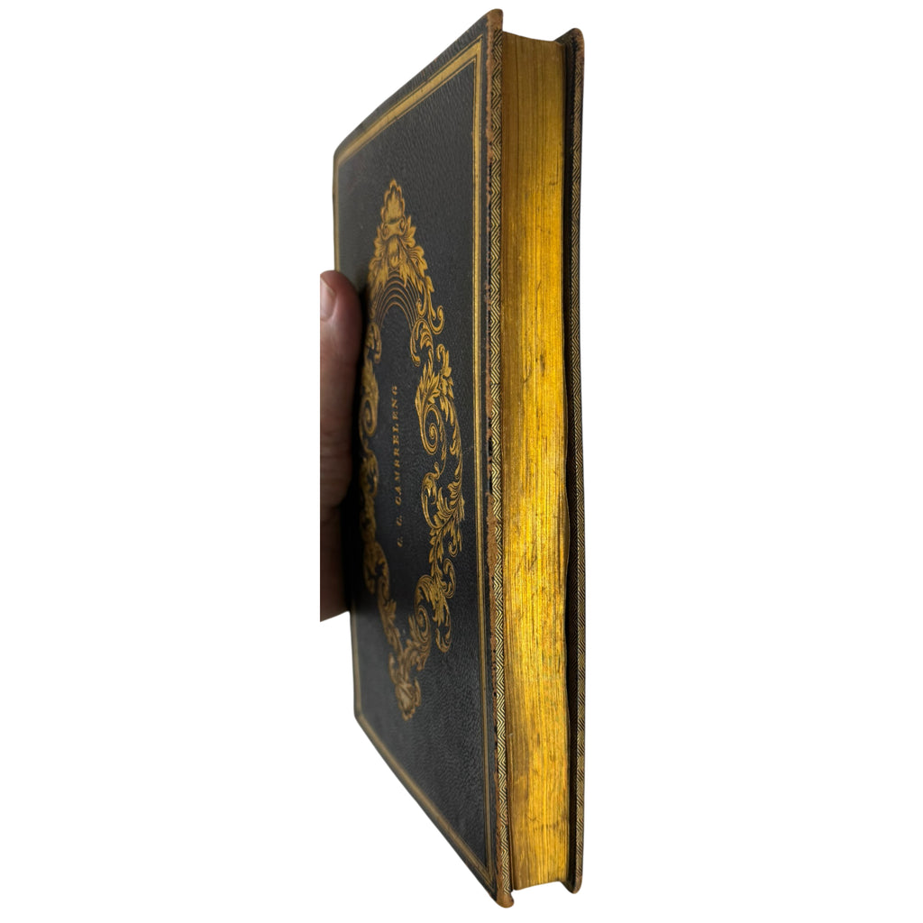 gilt edges with Gilt-stamped Cambreleng name on original leather binding