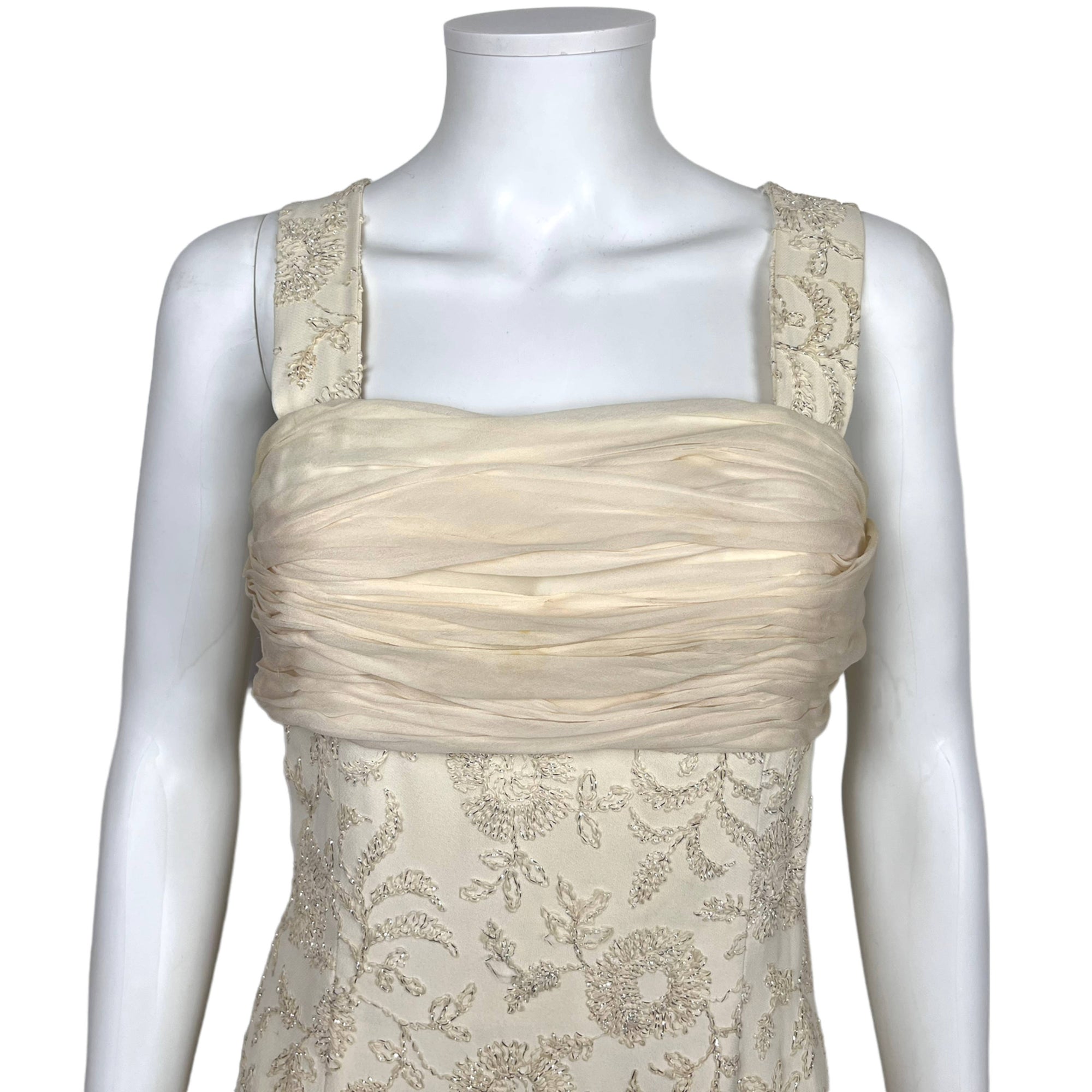 Vintage 1950s Cocktail Dress Embroidered Silk Crepe Cameo NY