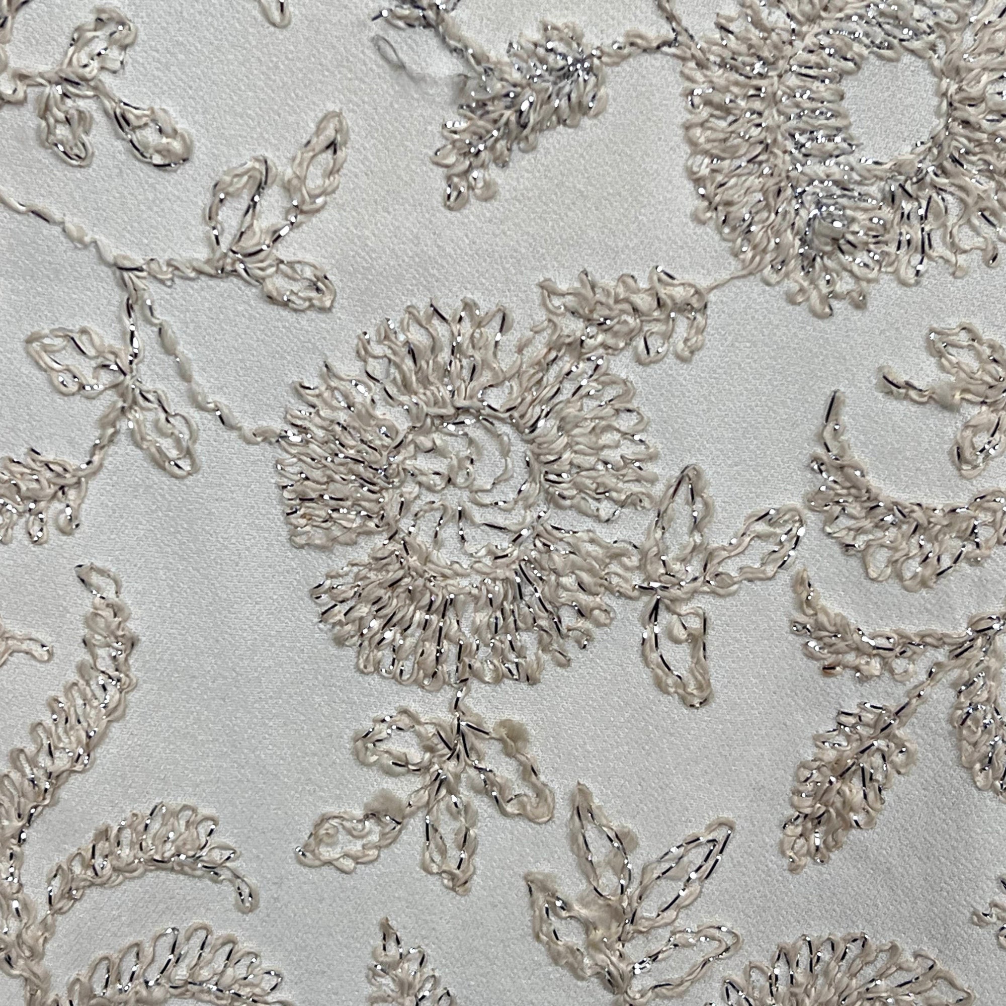 Vintage 1950s Cocktail Dress Embroidered Silk Crepe Cameo NY