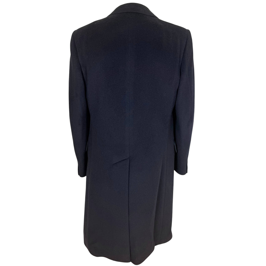 1970s Vintage Aquascutum Overcoat Navy Cashmere Blend Sz 40R