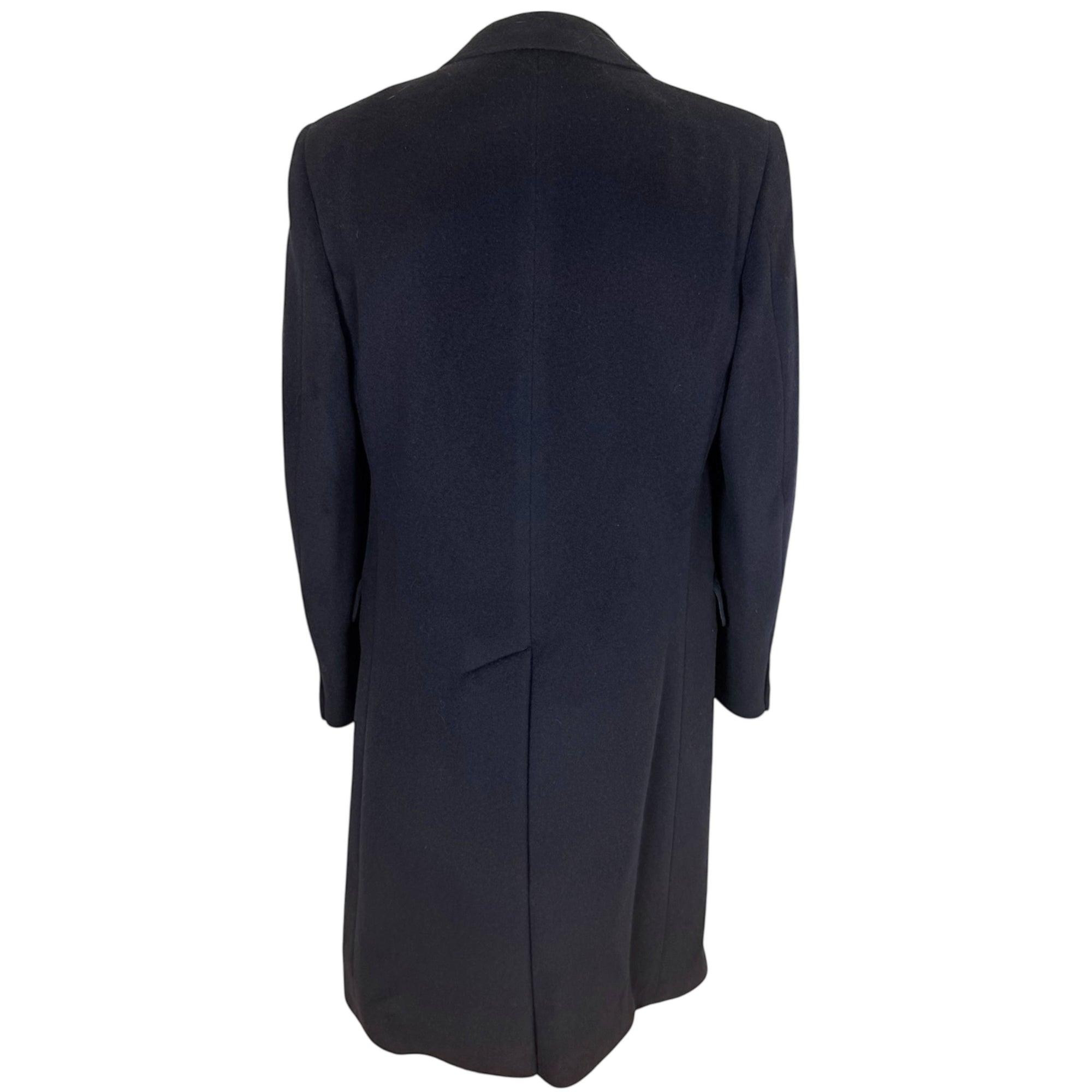 1970s Vintage Aquascutum Overcoat Navy Cashmere Blend Sz 40R