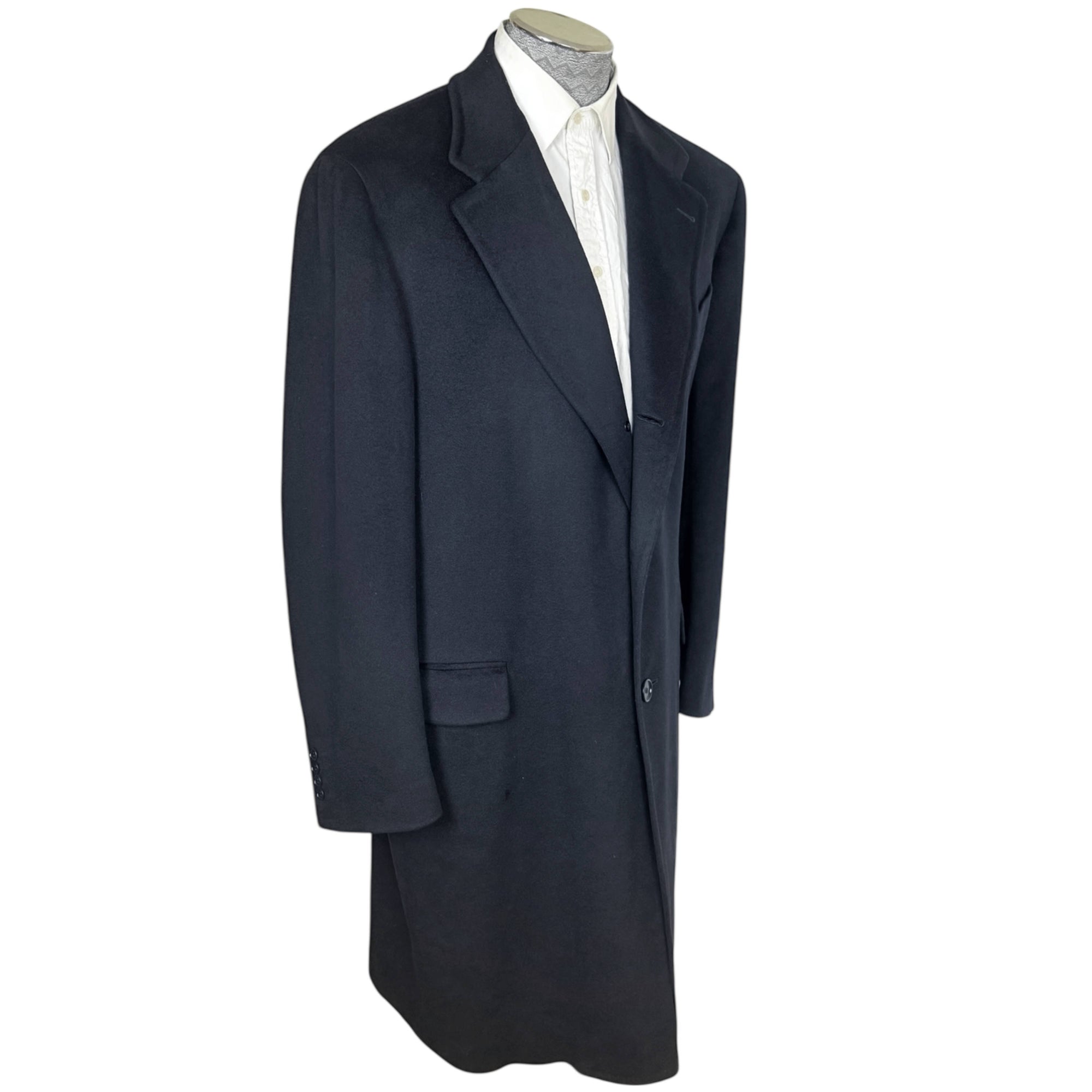 1990s Vintage Canali Overcoat Cashmere & Wool Italy Size 48