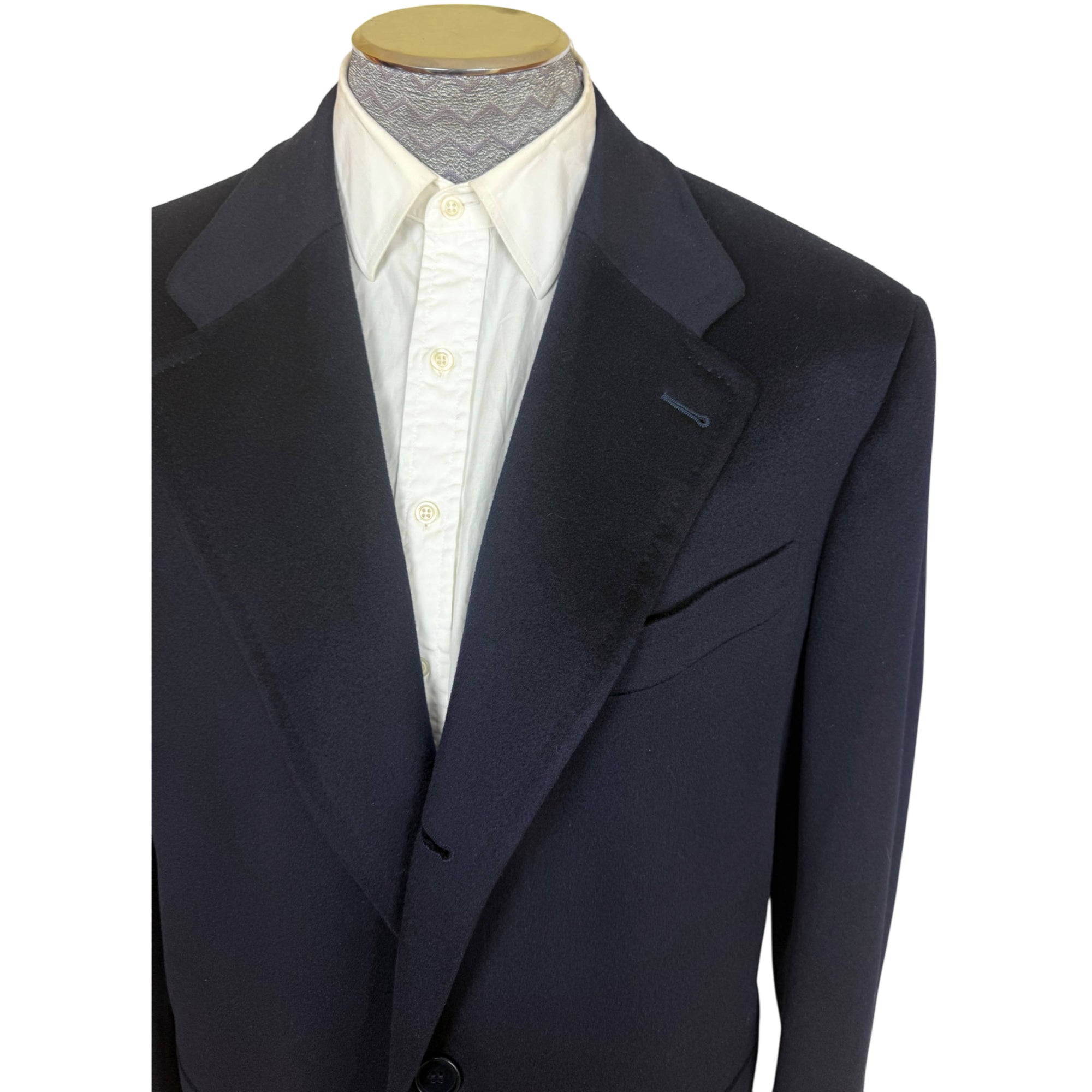 1990s Vintage Canali Overcoat Cashmere & Wool Italy Size 48