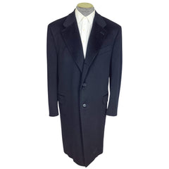 1990s Vintage Canali Overcoat Cashmere & Wool Italy Size 48