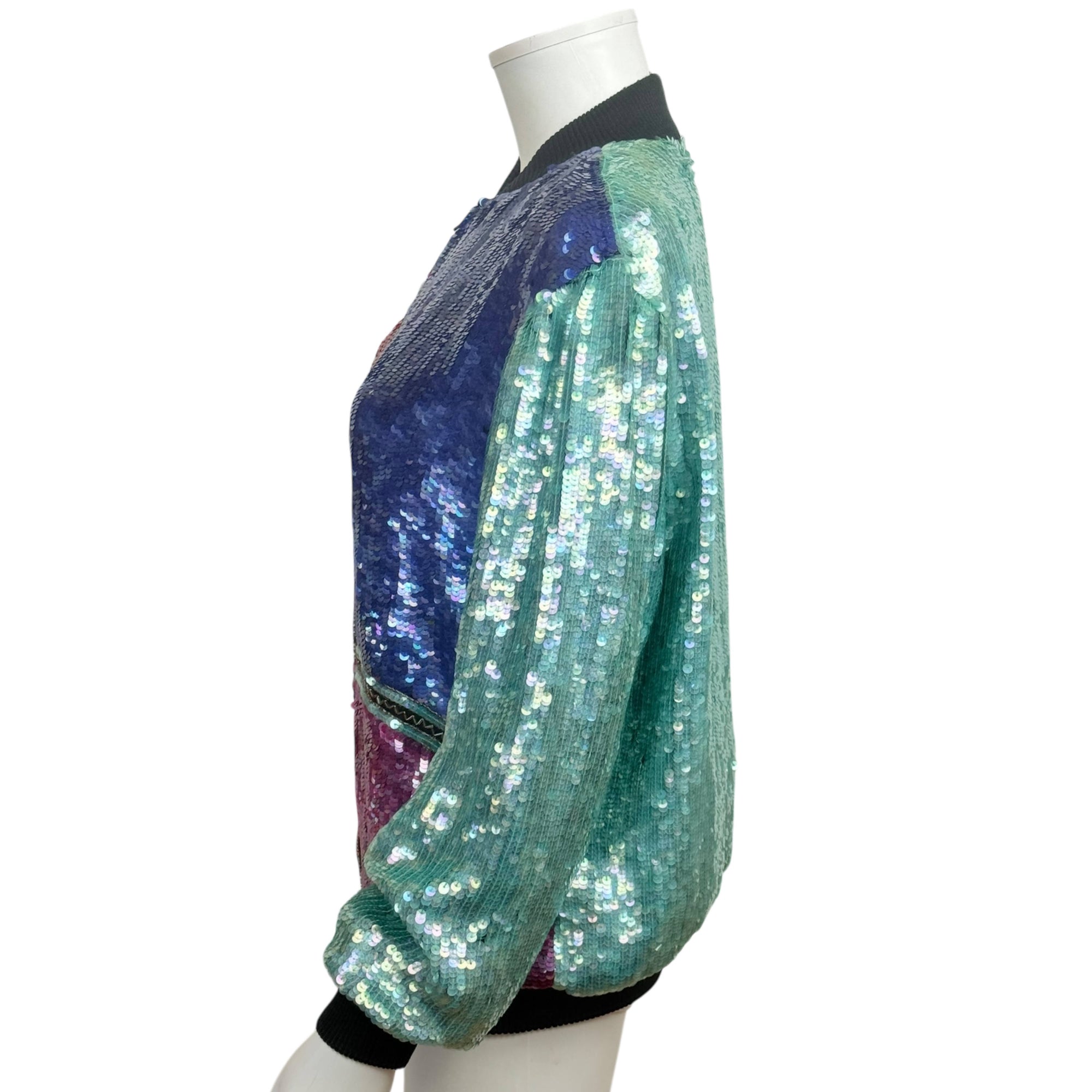 Vintage Sequinned Bomber Jacket by Candlelight – Made in India