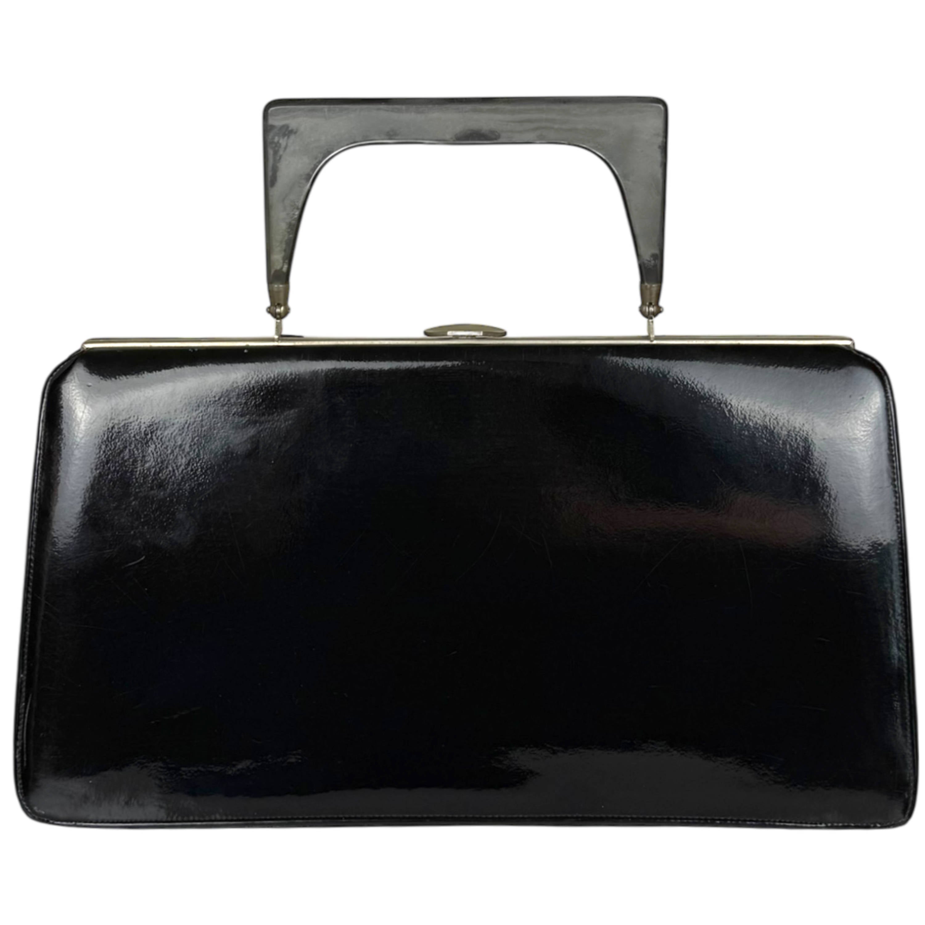 Vintage 1960s Handbag Capri Handbags Montreal Black Vinyl with